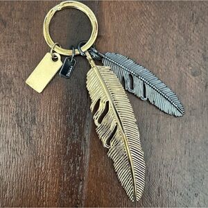 Coach Pave Metallic Feathers Key Fob